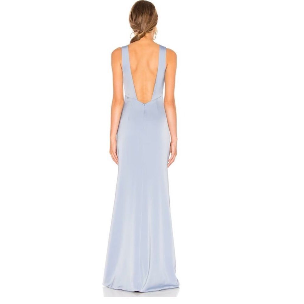NBD Revolve Zeb Light Baby Blue Event Formal Maxi Gown Low Back Size Small - Picture 8 of 11
